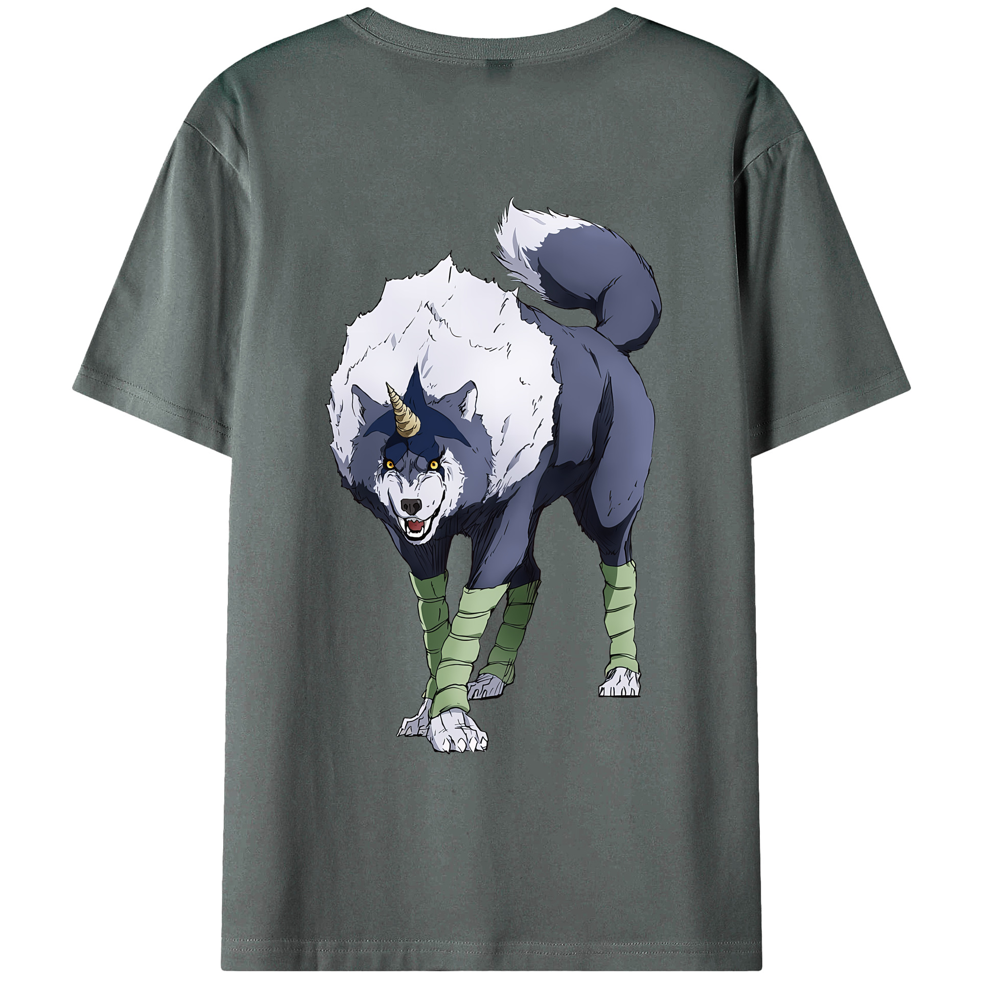 （画像用） 転スラ Regarding Reincarnated to Slime 綿100％ メンズ半袖Tシャツ（バックプリント） 通気性